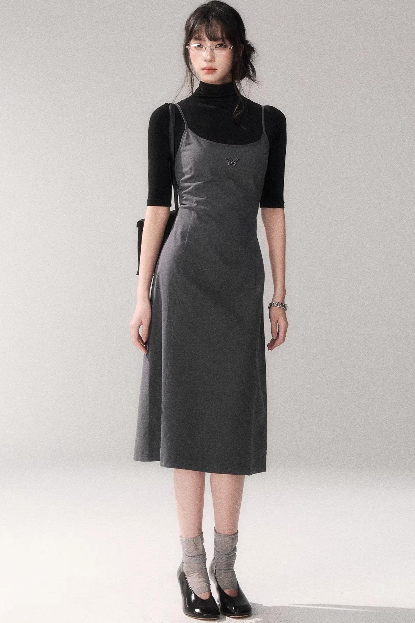 Retro Mid-Sleeve Slim Top