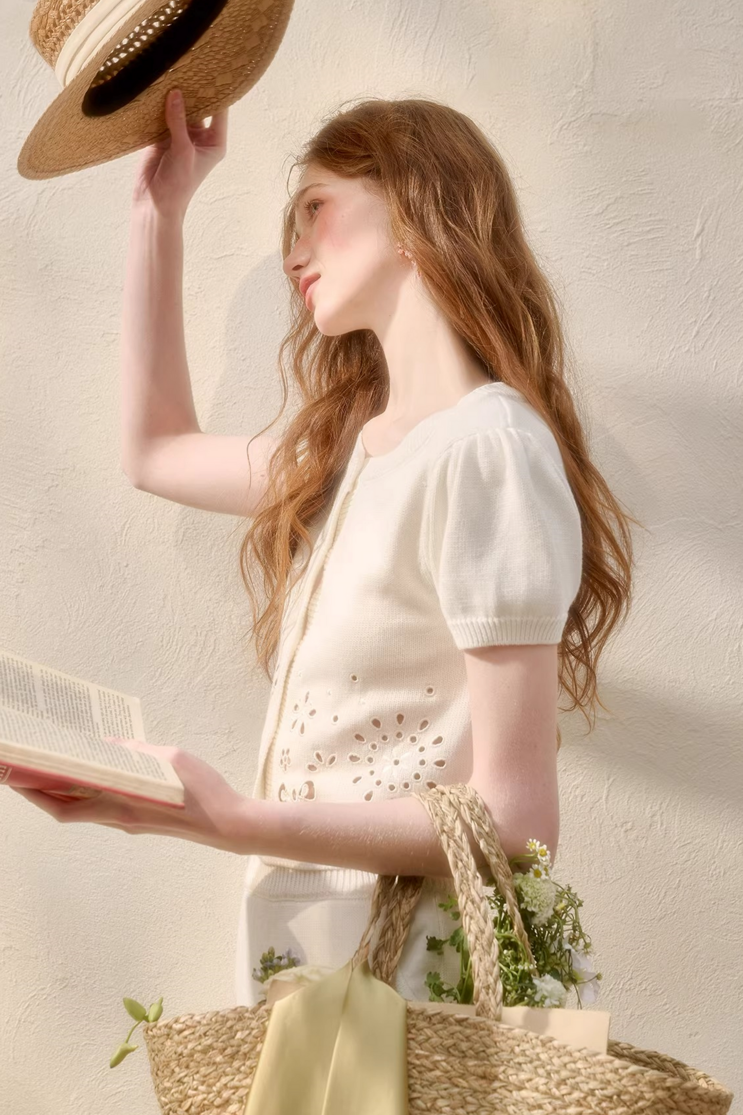 パフスリーブフレンチトップス＋スカート