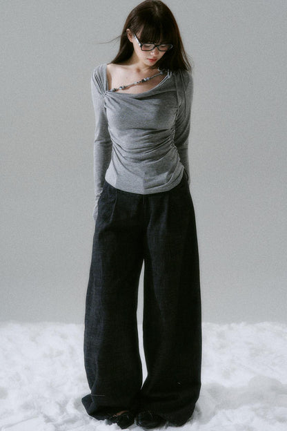 Open collar tight mode top