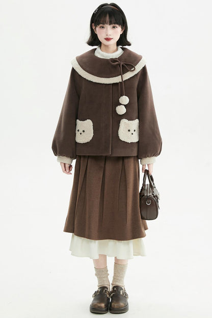 キャラメルブラウンプラッシュコート