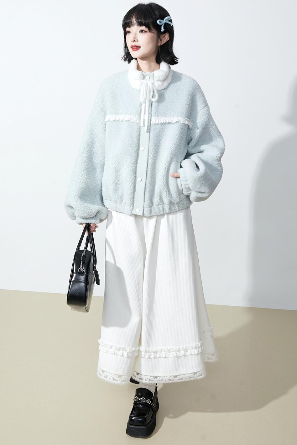 Soft mist blue longline coat