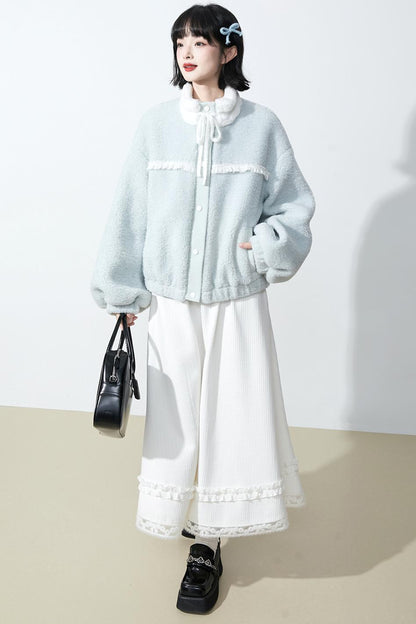 Soft mist blue longline coat