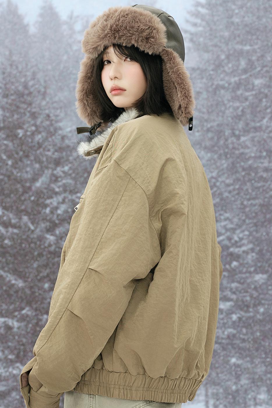 Fox Fur Collar Cotton Jacket