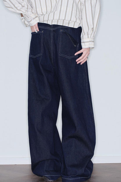 Color-Blocked Scimitar Jeans