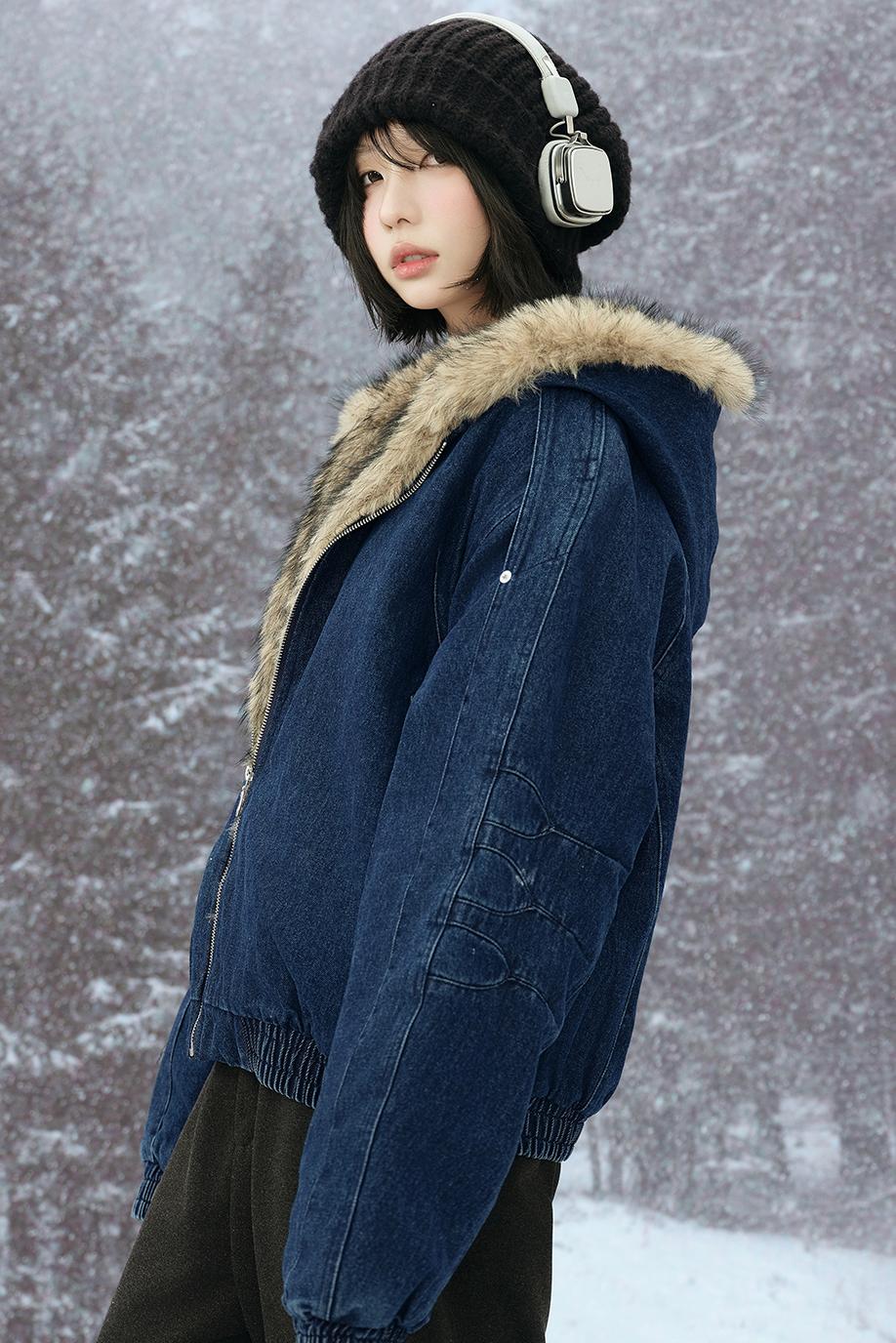 Sheepskin Hooded Jacket