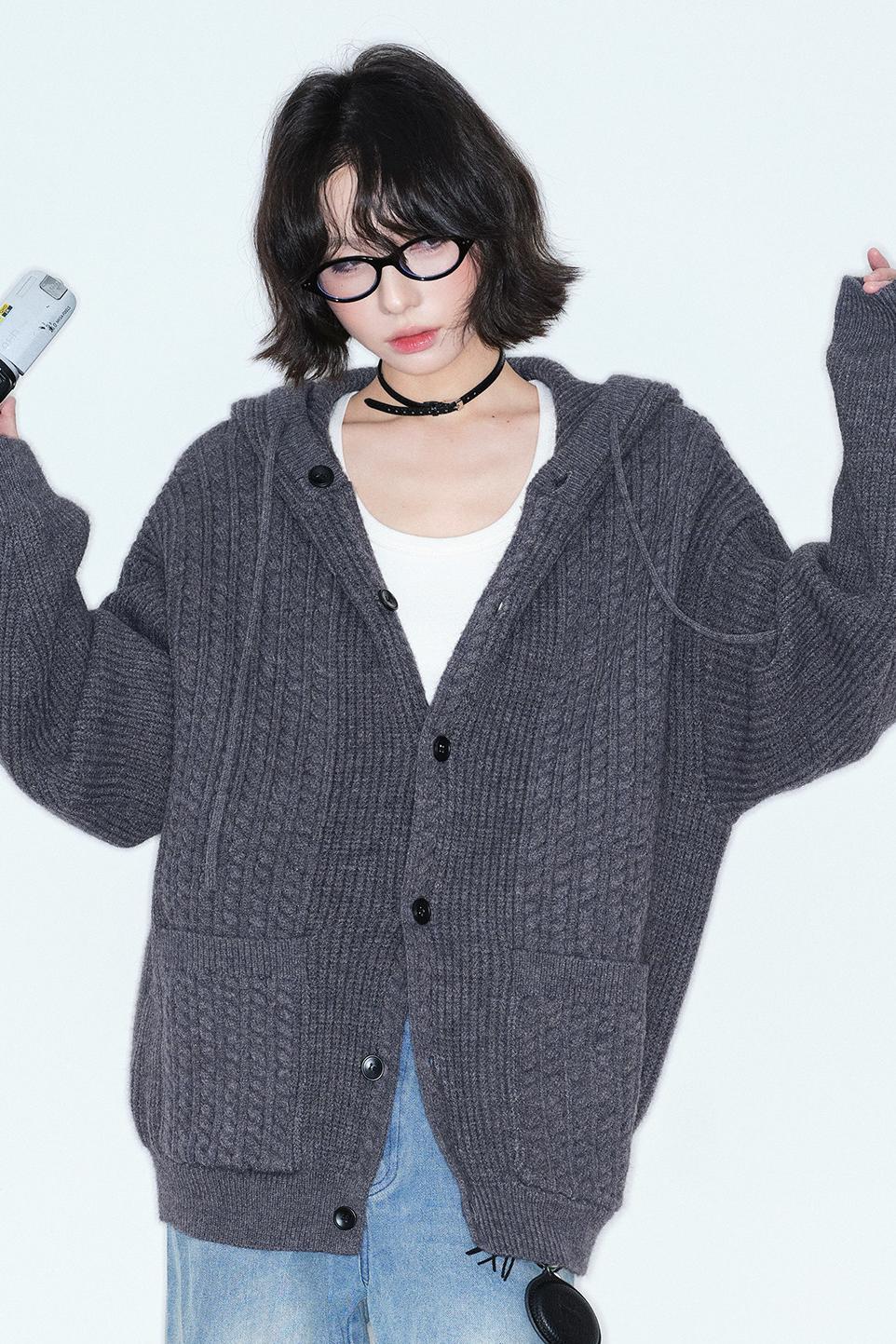 Gravity Knitted Hooded Jacket