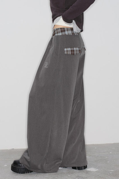 チェックルーズロングパンツ