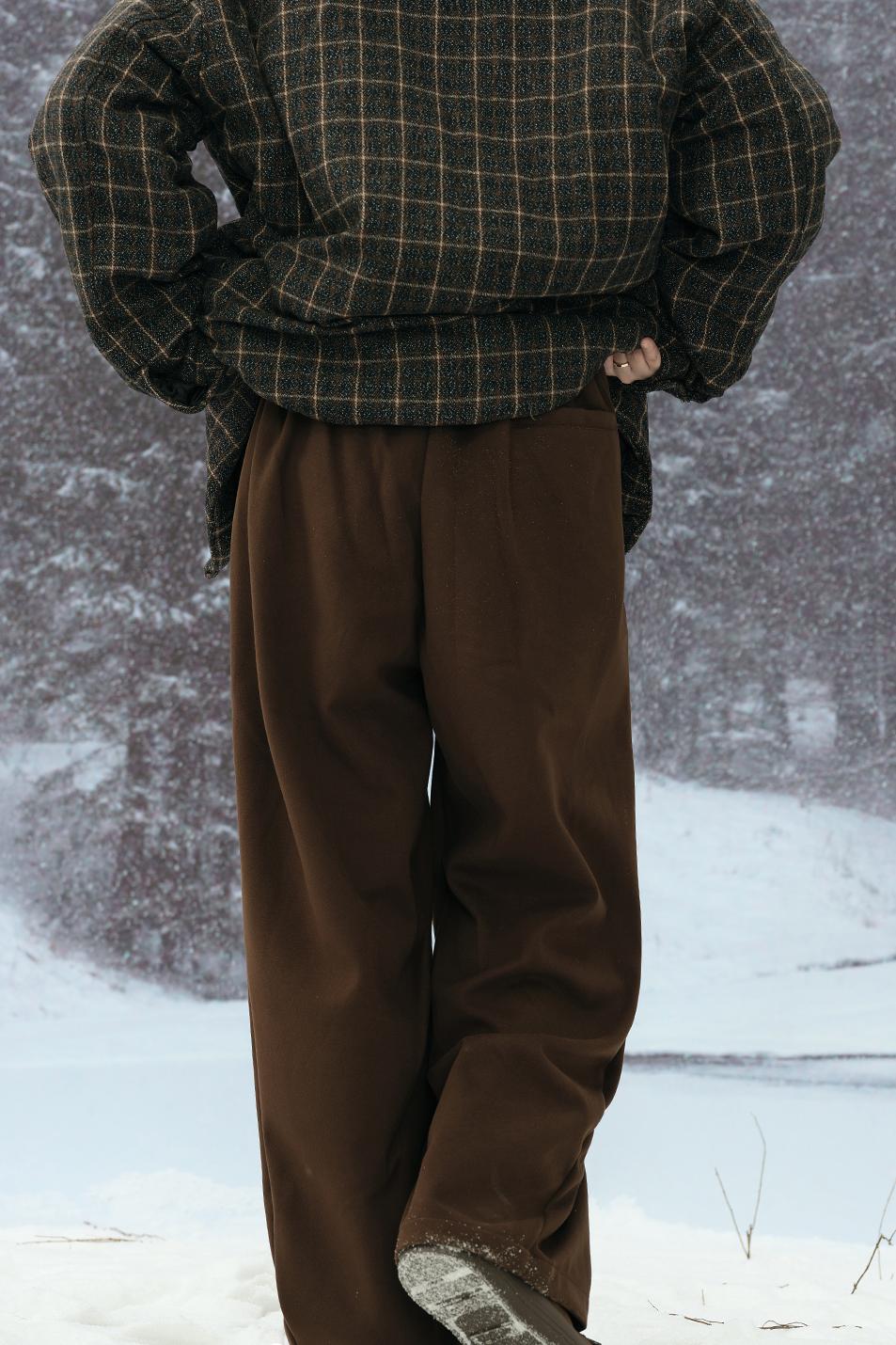 Solid color straight pants