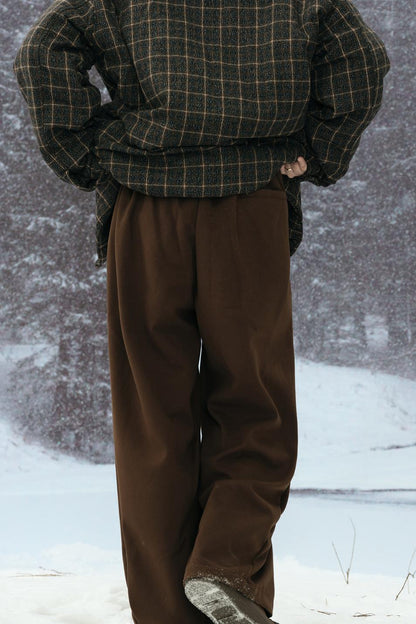 Solid color straight pants