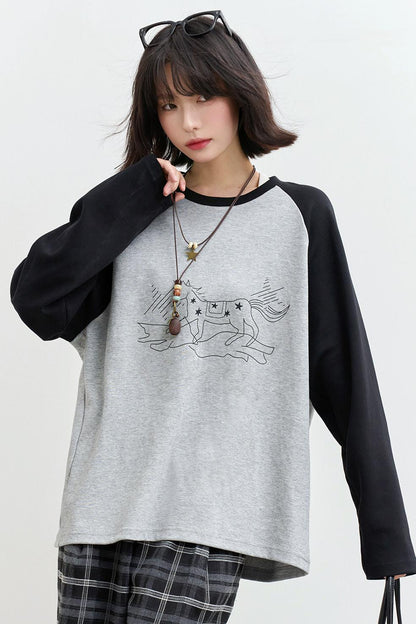 グラビティカラーブロックトップス