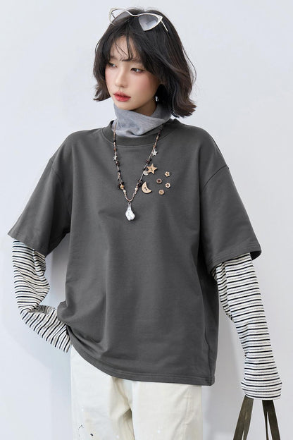 Gravity Patchwork Color-Blocked Top