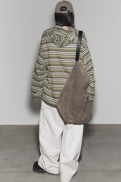 重力条纹连帽上衣