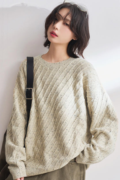 Lazy Style Twill Knit Sweater