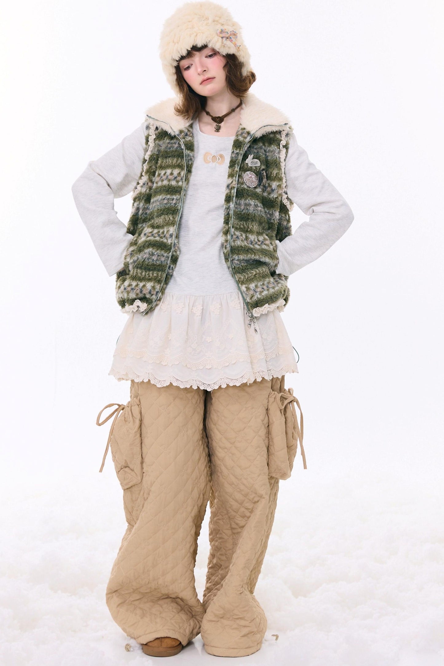 Retro Fair Isle Fleece Vest