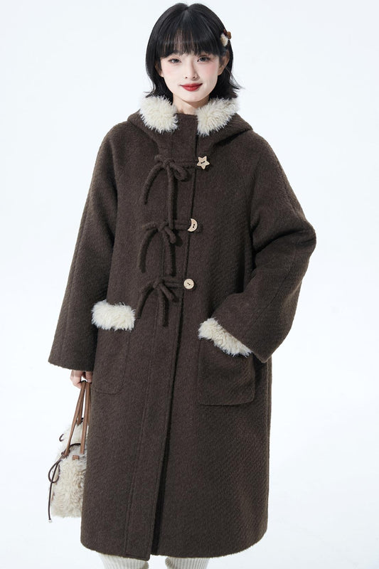 ソフトブラウンフーディコート