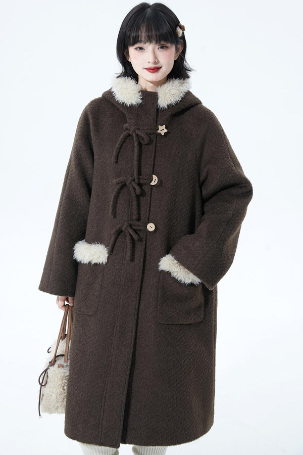 ソフトブラウンフーディコート