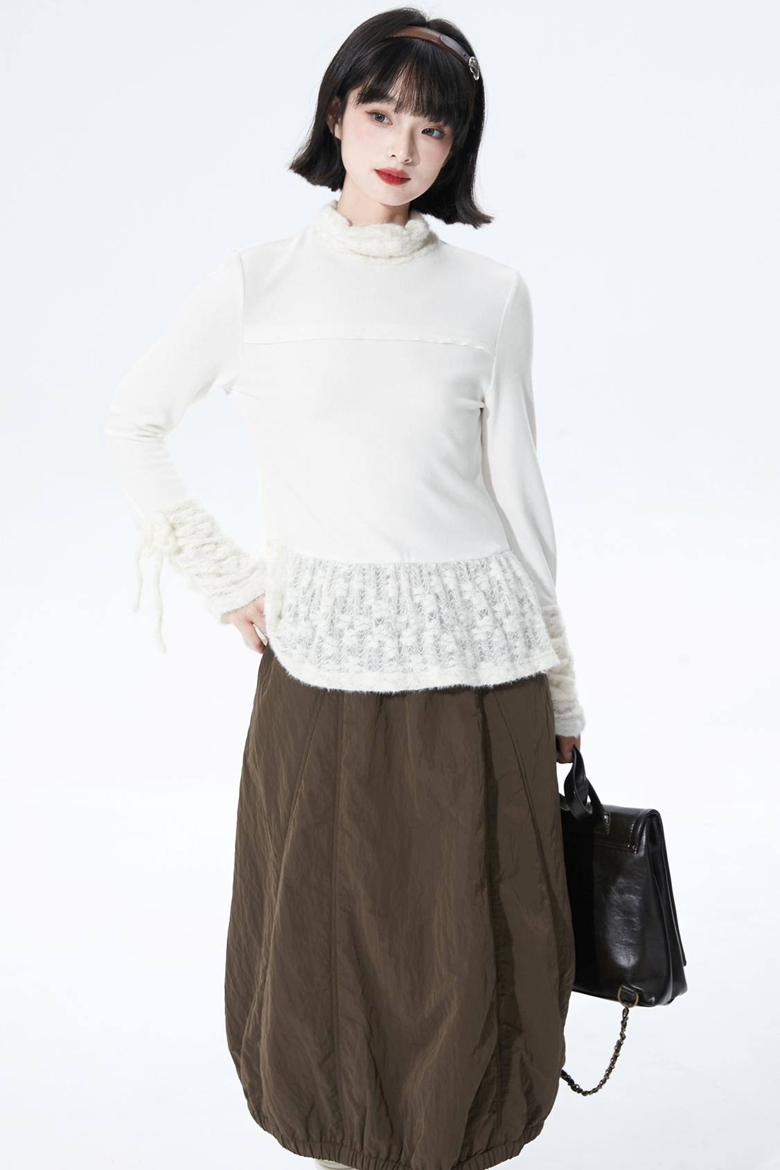 ウォームココアウールブレンドスカート