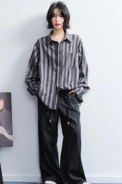 Retro Stripe Wide Pants