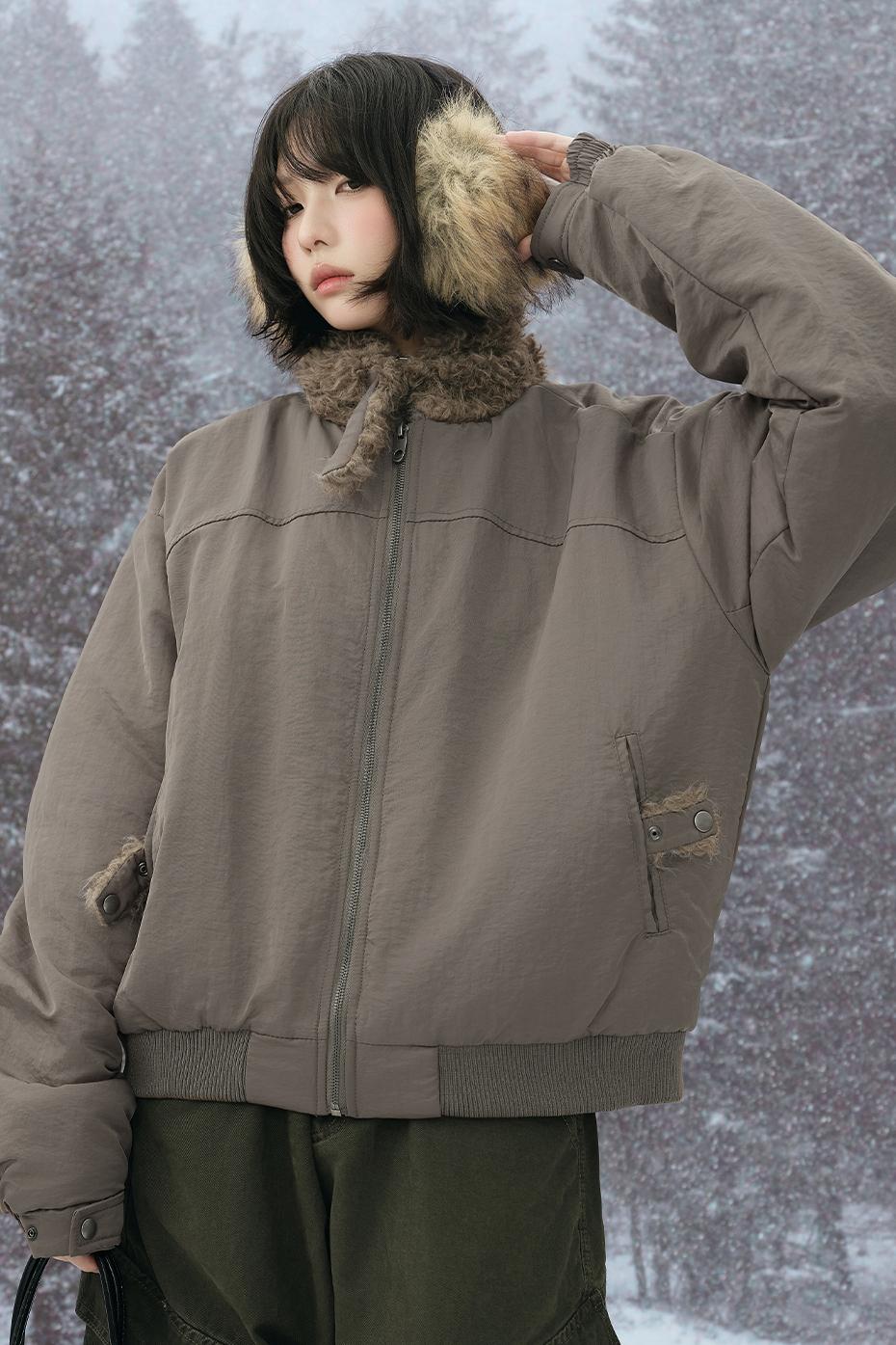 ミニマリストプラッシュコットンジャケット