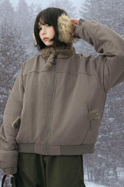 ミニマリストプラッシュコットンジャケット