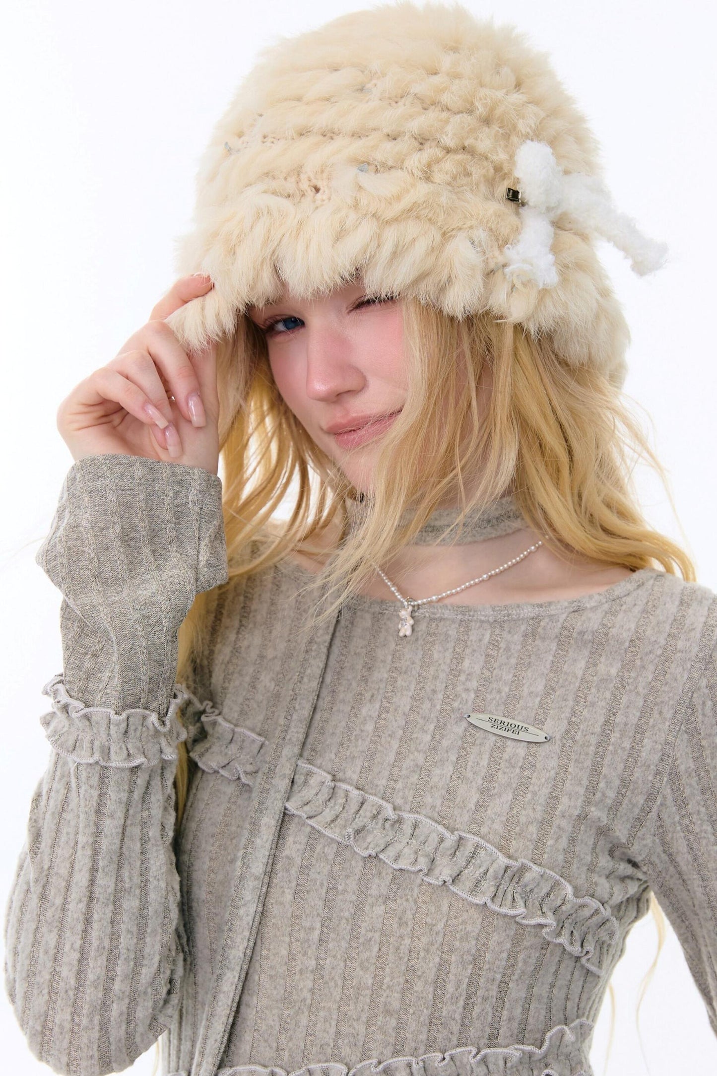 Irregular Ruffle Knit Top