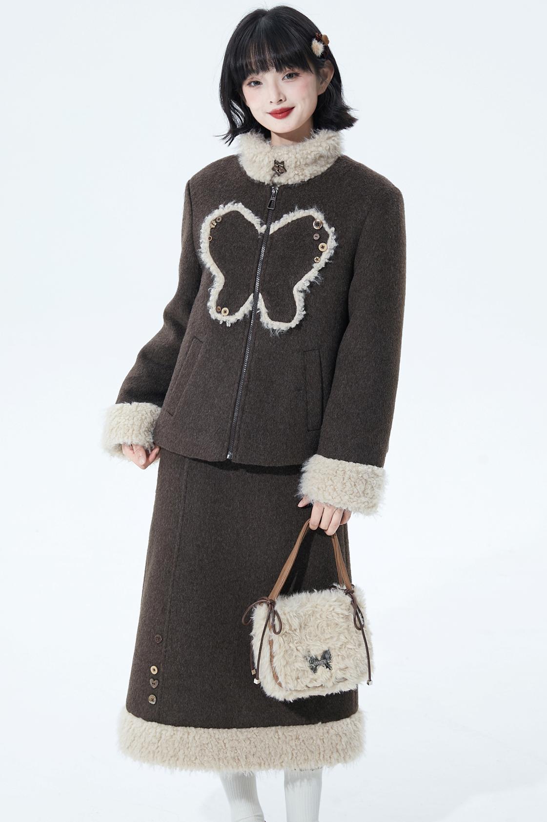 Deep Brown Wool Skirt