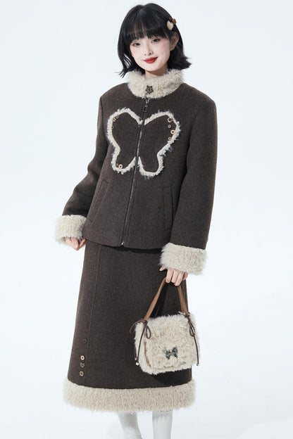 Deep Brown Wool Skirt