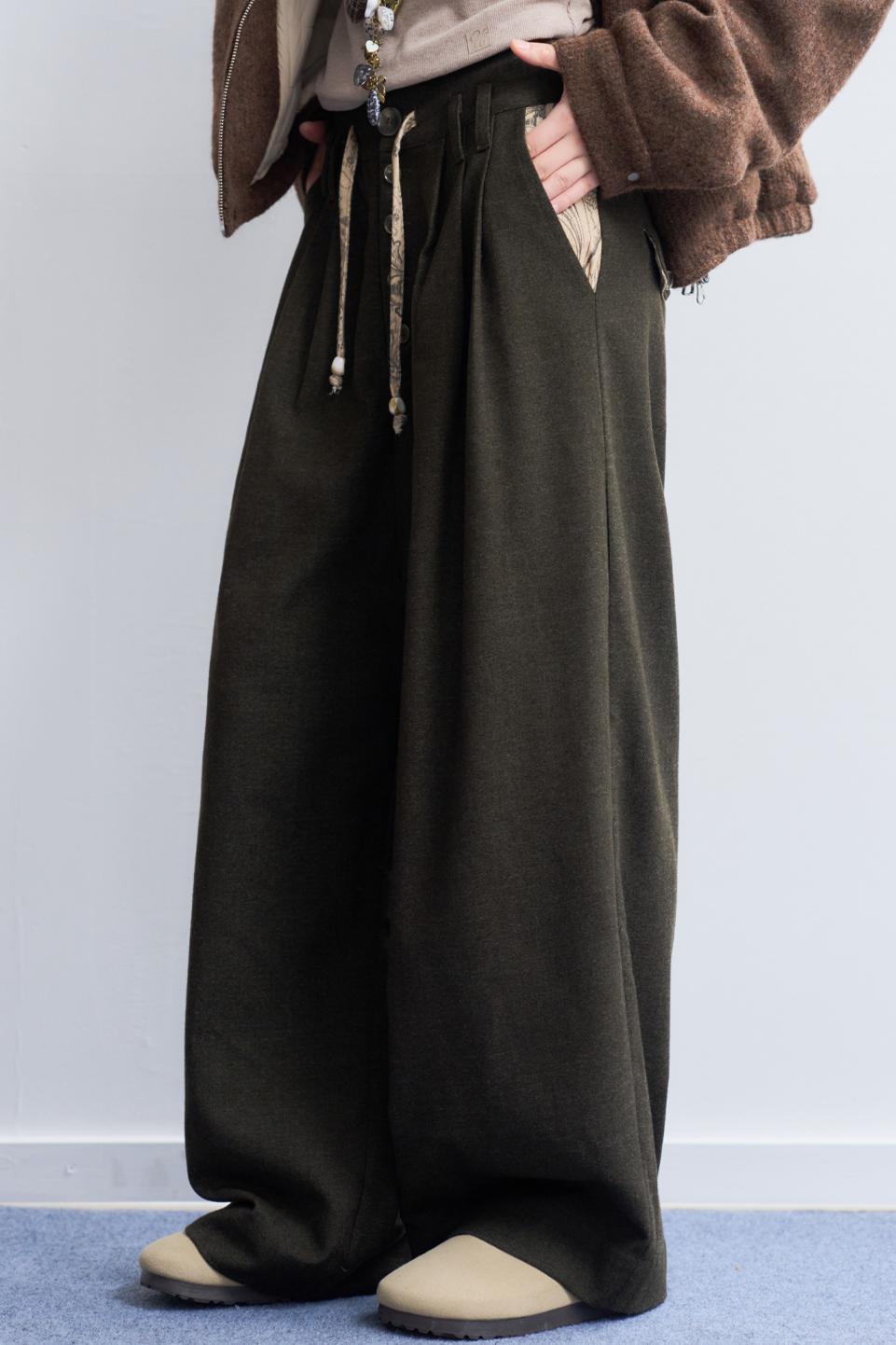 ミニマリストソリッドスラックスパンツ