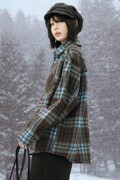 プレイドロングスリーブシャツ