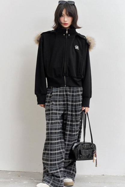 ファーカラールフードジャケット