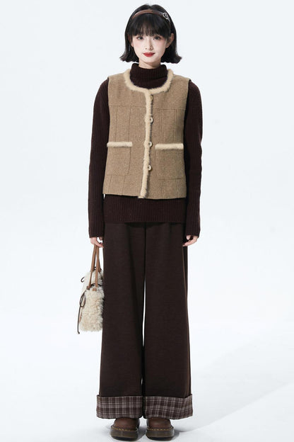 Oatmeal Speckled Woollen Vest