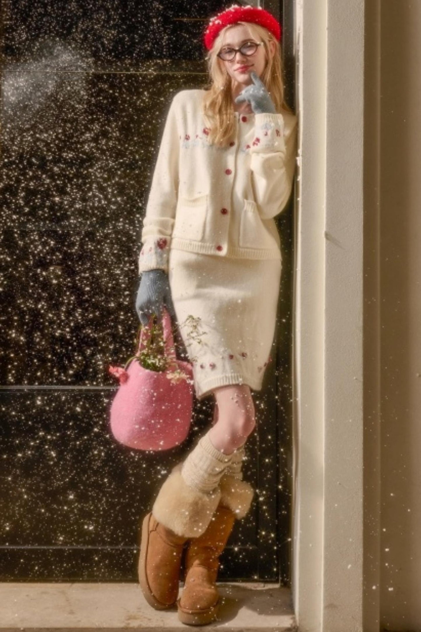 スイートベリーニットトップス+タイトスカート