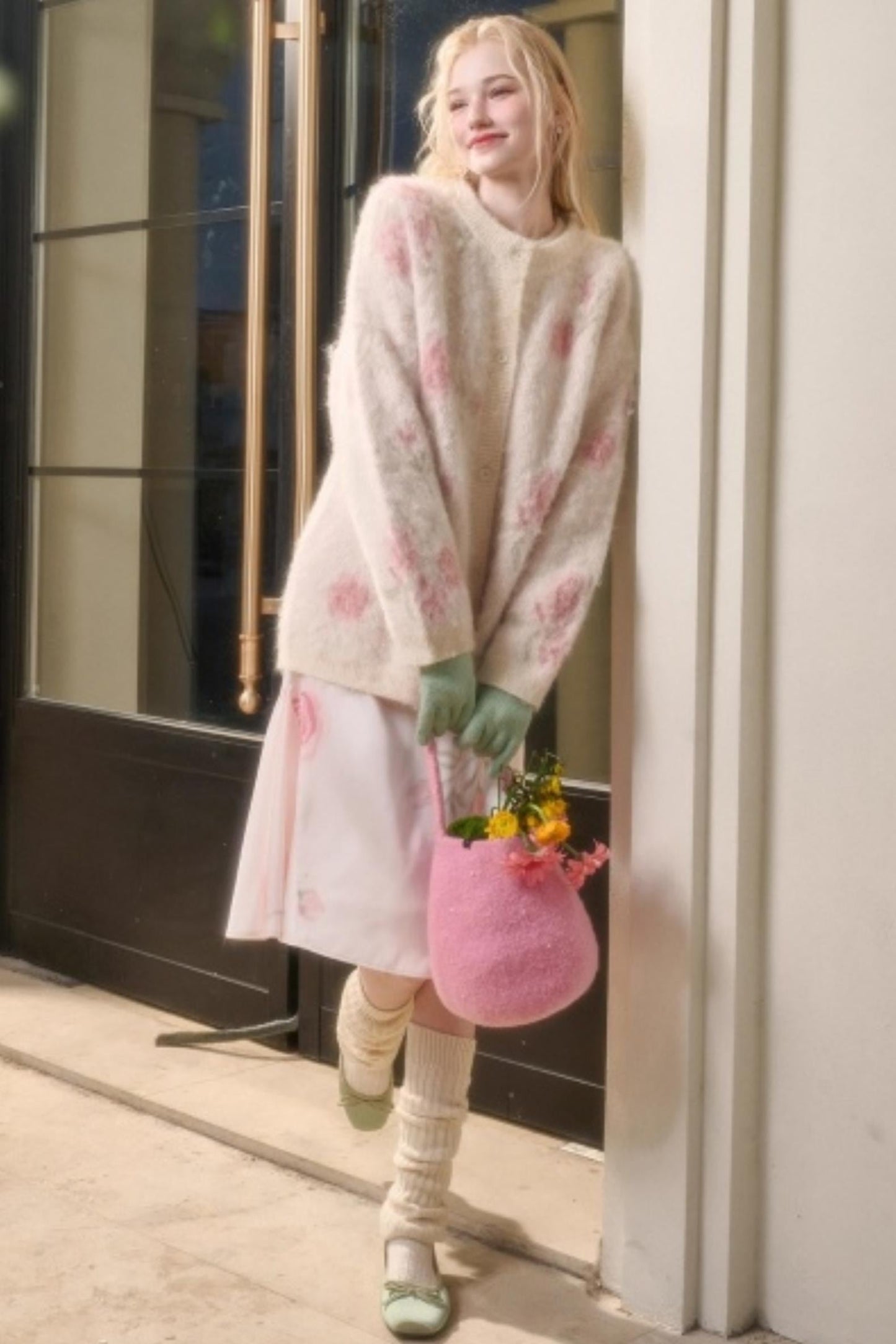 スイートレトロガーリーニットカーディガン