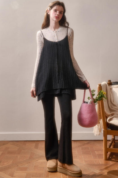 レトロスイートトップス+スリムパンツ