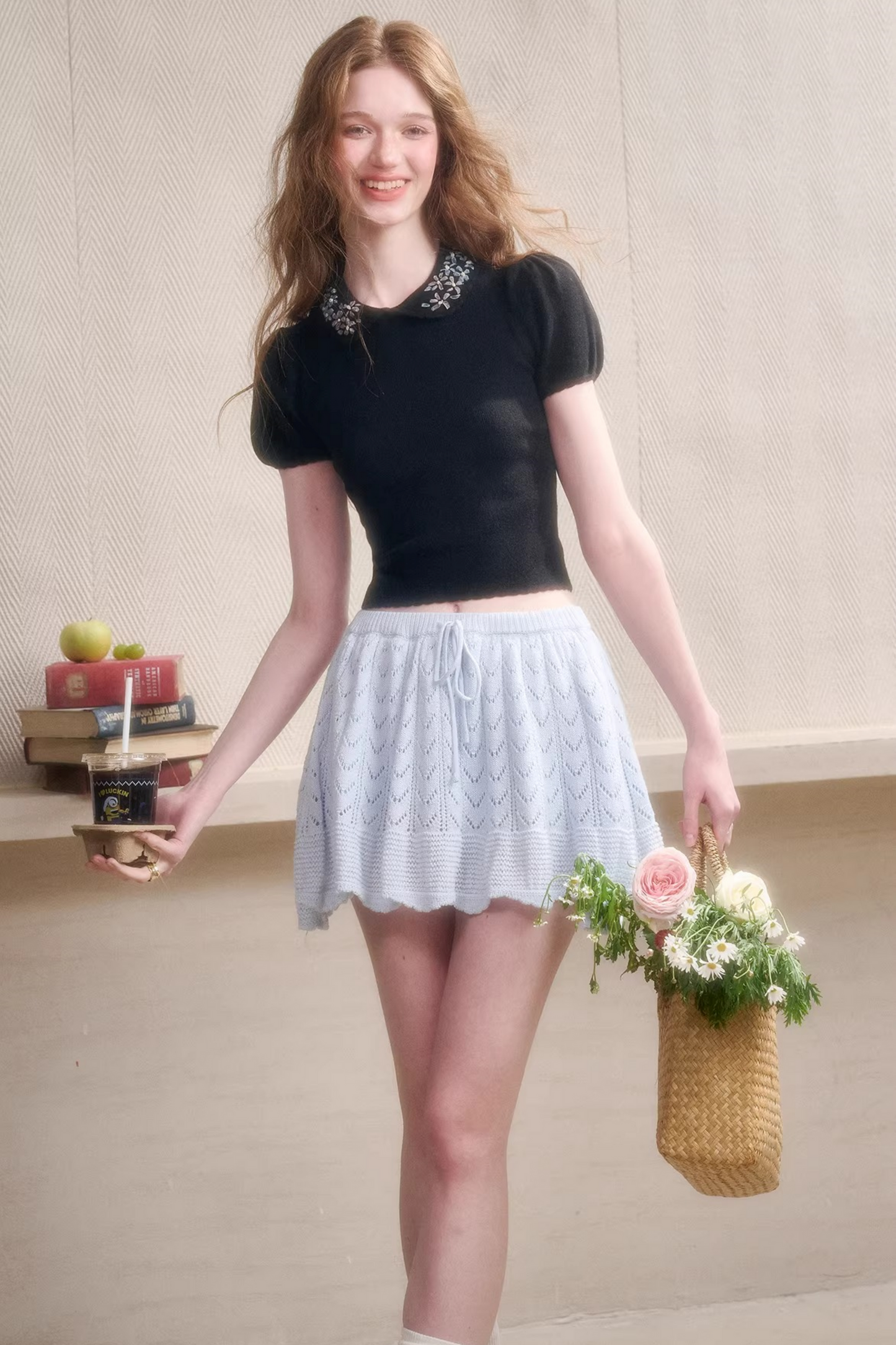 フローズンフラワーズタイトトップス