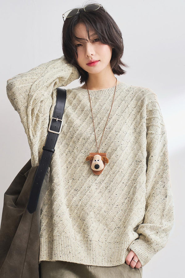 Lazy Style Twill Knit Sweater
