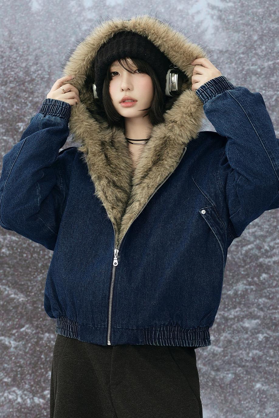 Sheepskin Hooded Jacket