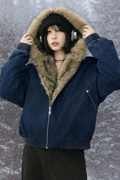 Sheepskin Hooded Jacket