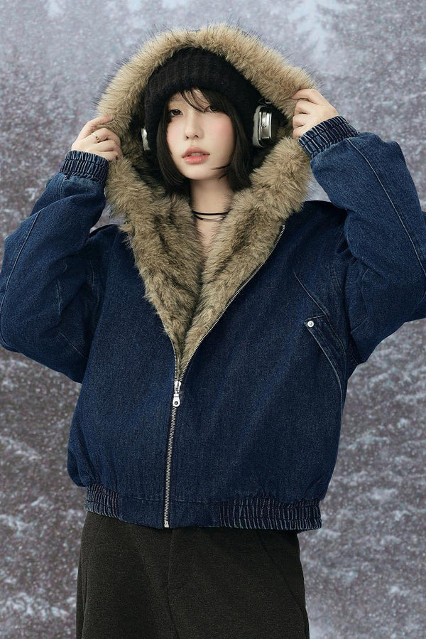Sheepskin Hooded Jacket