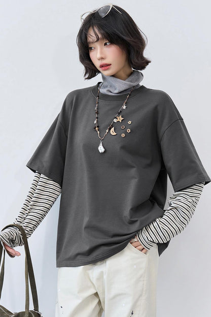 Gravity Patchwork Color-Blocked Top