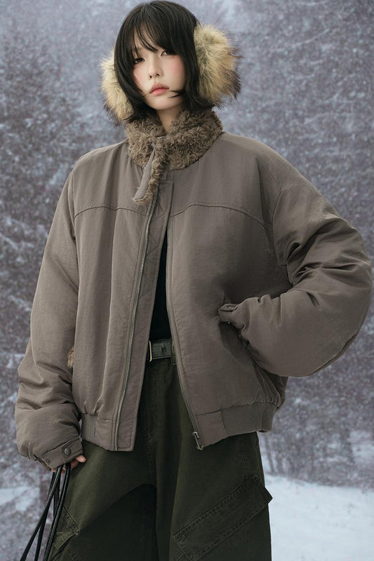 Minimalist plush cotton jacket