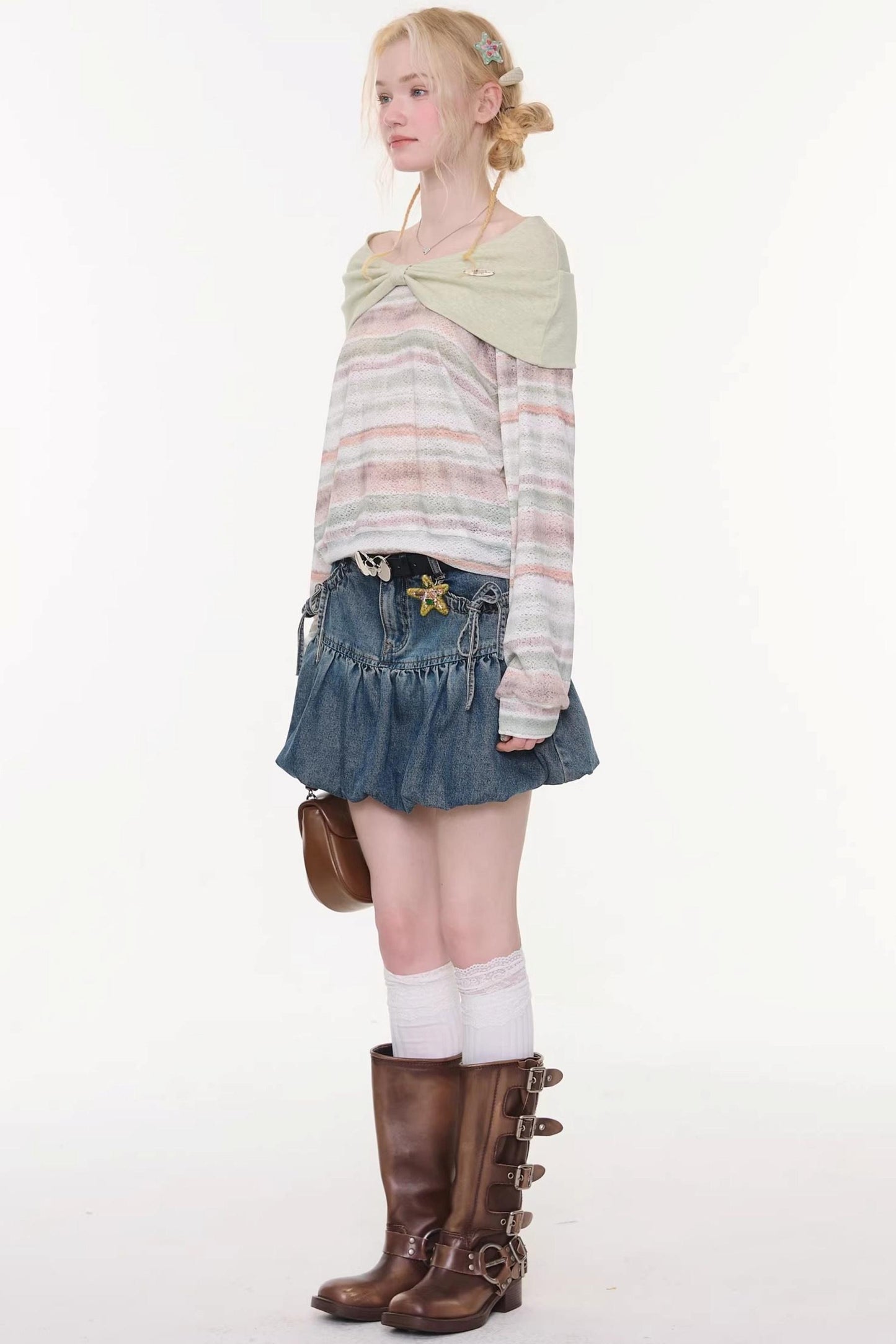 Spring Mist Striped Knit Top