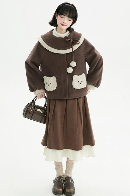 キャラメルブラウンプラッシュコート