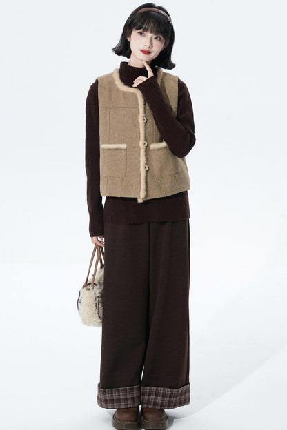 Oatmeal Speckled Woollen Vest