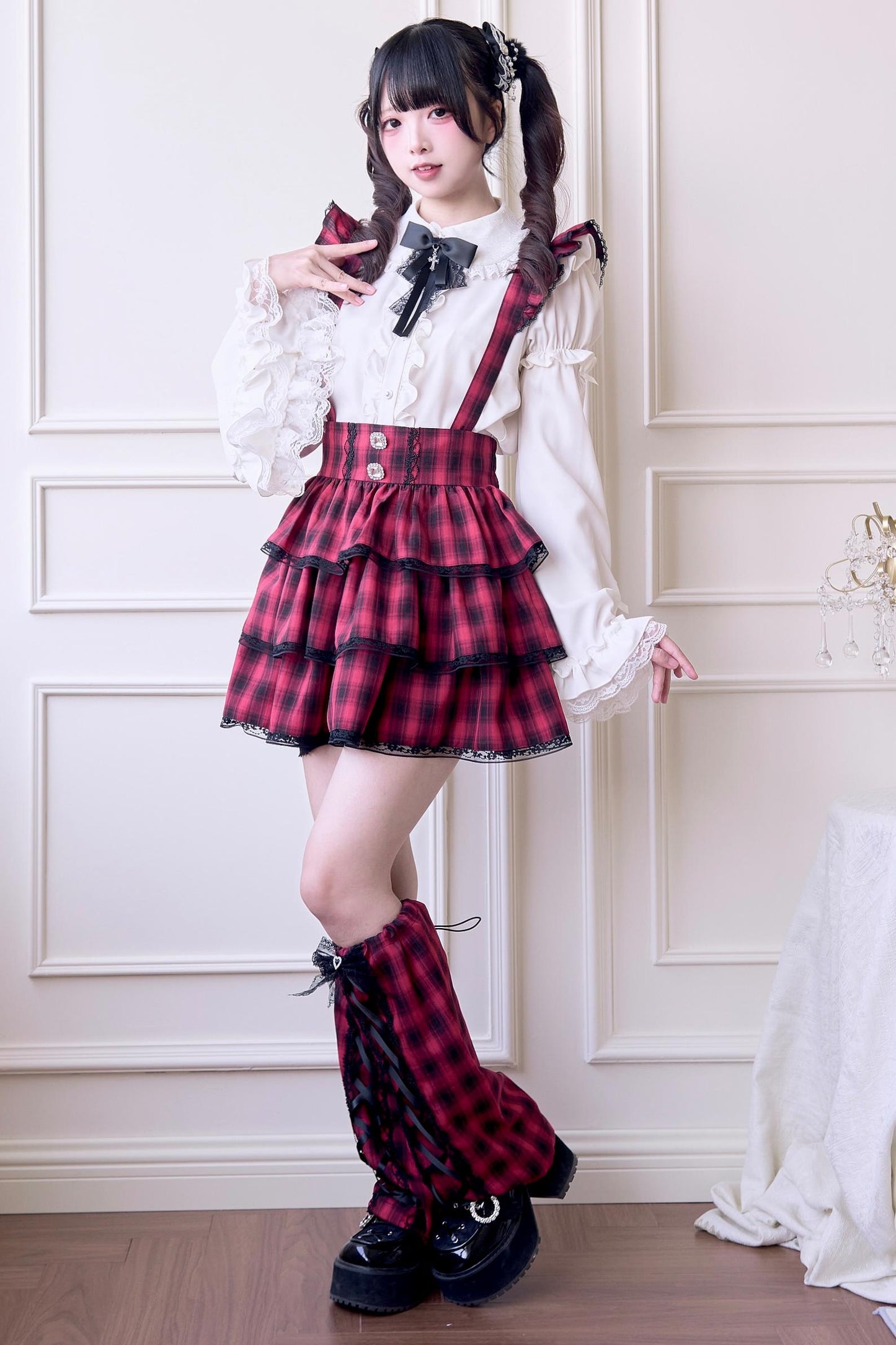 サブカル地雷ビブスカートセットアップ