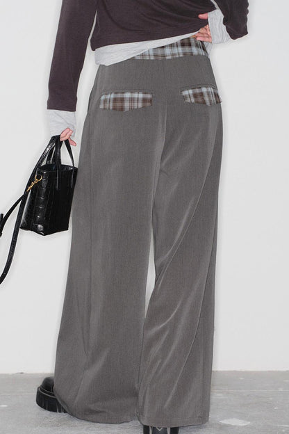 チェックルーズロングパンツ