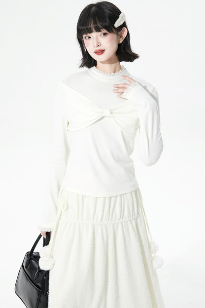 ソフトリブドニットフレアスカート