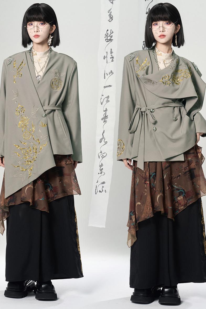 Lagenlook-Set mit weiter Hose im China-Stil