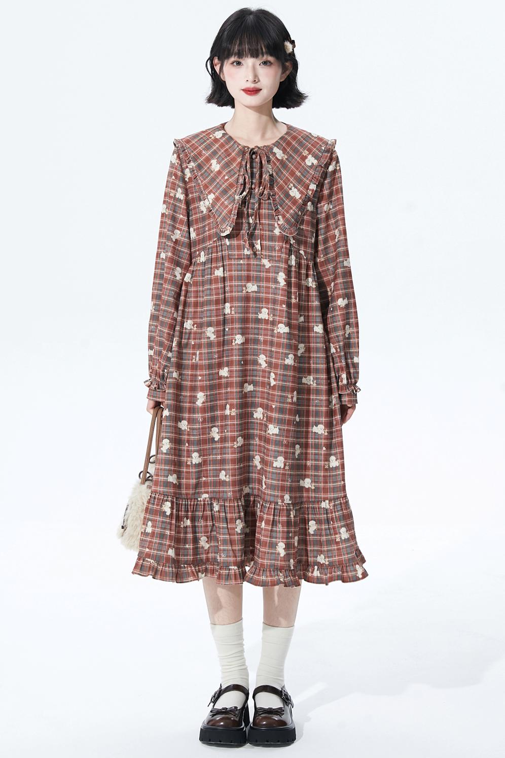 Checkered Puppy Collar Dress