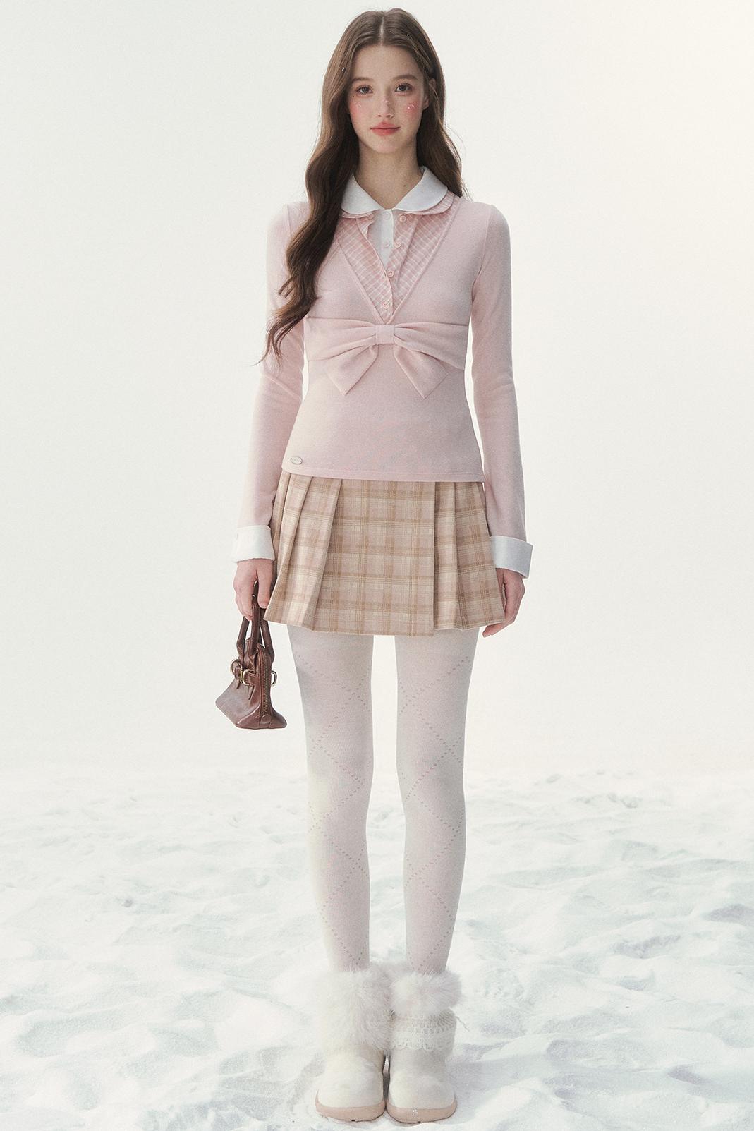 Retro Doll Color Layered Design Top